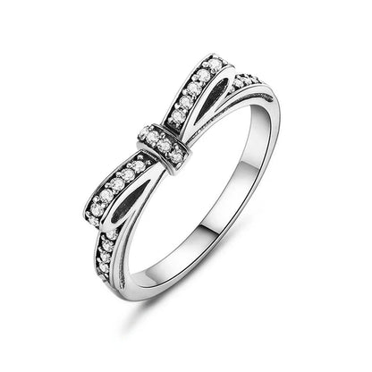 European Ring Rings 925 Sterling Silver Heart Bow Round Size 6789 For Women Men Jewelry Party Fashion Wedding