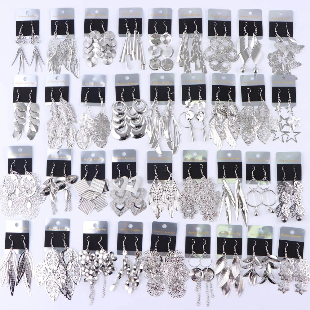 10Pairs/Lot Elegant Simple Stainless Steel Women Earrings Geometric Heart Mixed Style Jewelry Gift Giving Wedding Travel