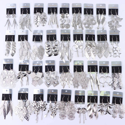 10Pairs/Lot Elegant Simple Stainless Steel Women Earrings Geometric Heart Mixed Style Jewelry Gift Giving Wedding Travel