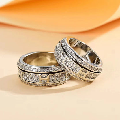 Zirconia rotating rings for men and women, a lucky and romantic gift for couples