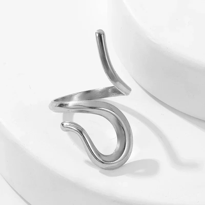 LATS Stainless Steel Gold Color Rings for Women Men 2024 Colorfast Popular Party Personalized Exaggerated Charms Jewelry Gifts