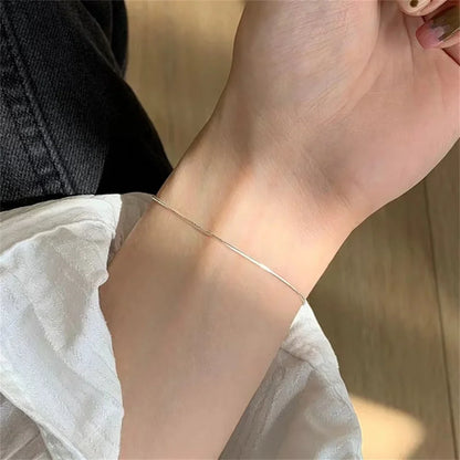 Thin Stainless Steel Snake Chain Bracelet Simple Gold Color Titanium Steel Women Bracelet Fashion Jewelry Trendy Accessories
