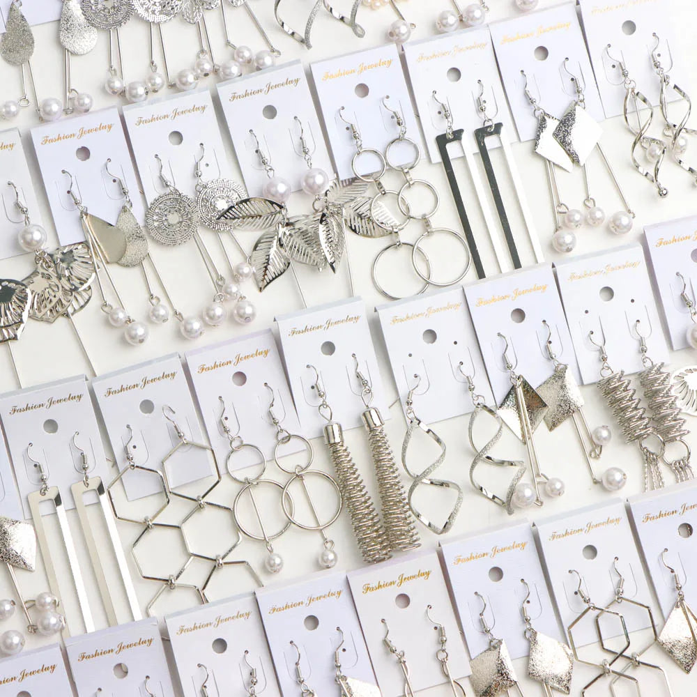 10Pairs/Lot Elegant Simple Stainless Steel Women Earrings Geometric Heart Mixed Style Jewelry Gift Giving Wedding Travel