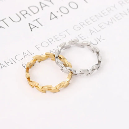 Stainless Steel Fashion Women's Open Enclose Leaf Rings Girls Botanical Women Knuckle Leaves Rings Wedding Party ins Jewelry