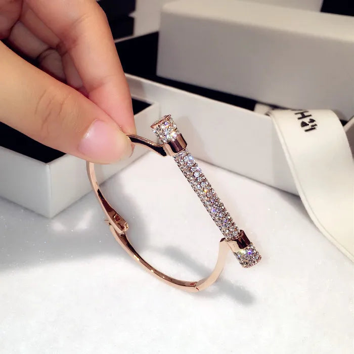Famous  Luxury Full Crystal  Cuff Bracelets Bangle  For Women Rhinestones   Arm  Jewelry