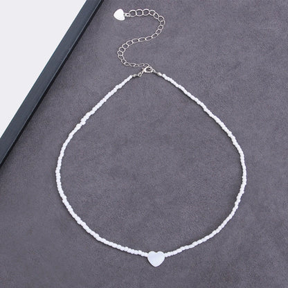 LATS Colorful Seed Beads Choker Nekklace for Women Girl New Love Heart Design Collar Fashion Jewelry Wholesale Dropshipping