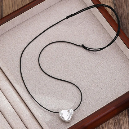LATS Simple geometry Irregular ball love Heart-shaped knotted rope Necklace for women girl premium adjustable Necklaces Jewelry