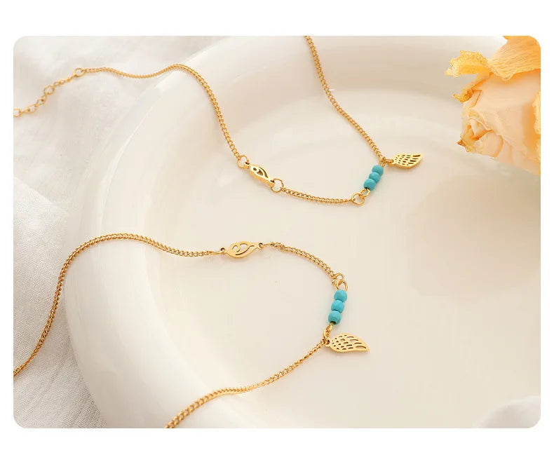 Anklets For Women Stainless Steel 18K Gold Plated High Quality No Tarnish Women's Ankle Bracelets Foot Chains Luxury Ankle Strap