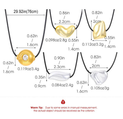 LATS Simple geometry Irregular ball love Heart-shaped knotted rope Necklace for women girl premium adjustable Necklaces Jewelry