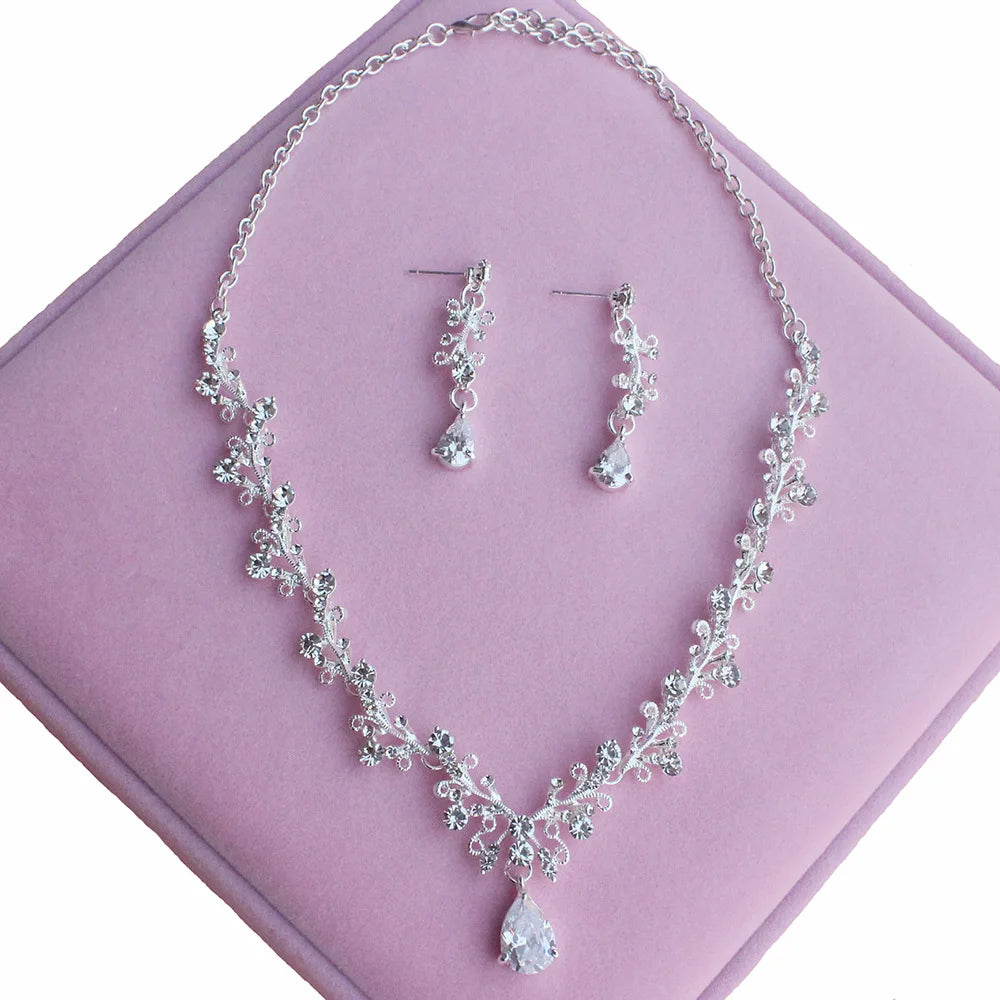Bridal Jewelry Set Wedding Crowns for Brides Tiaras and Crowns Bride Crystal Rhinestone Necklace Tiara Wedding Hair Accessories
