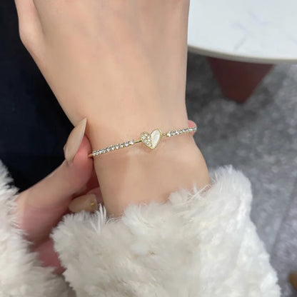 Silver Plated Micro Zircon Open Bangle For Women 2023 Korean Simple Design Hollow Versatile Bracelet Wedding Jewelry Party Gift