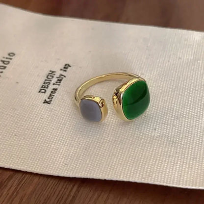 Shell Opal Stone Cuff Rings For Women Girl 2024 New Trend Fashion Personalized Vintage Jewelry Ladies Gifts Party anillos mujer