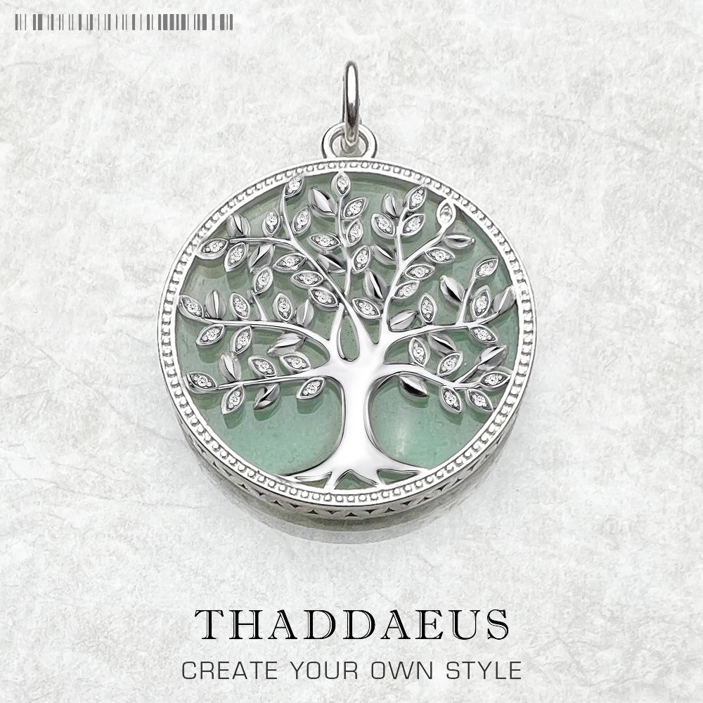 Pendants Green Tree Spring New Jewelry Trendy Happy Future 925 Sterling Silver Accessories Gift For Women