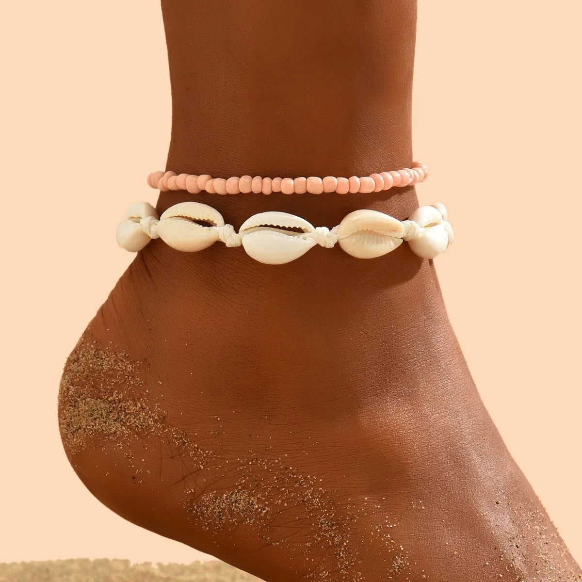 Shell Anklets For Women Foot Jewelry Summer Beach Barefoot Bracelets Ankle on Leg Chain Ankle Strap Accessories Bohemian Natural