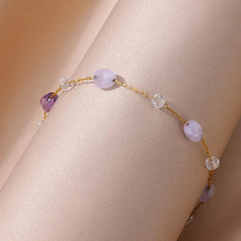 Anklets for Women Stainless Steel Stone Beaded Chain Anklet Summer Beach Accessories Boho Leg Bracelets Jewelry Tobilleras Mujer