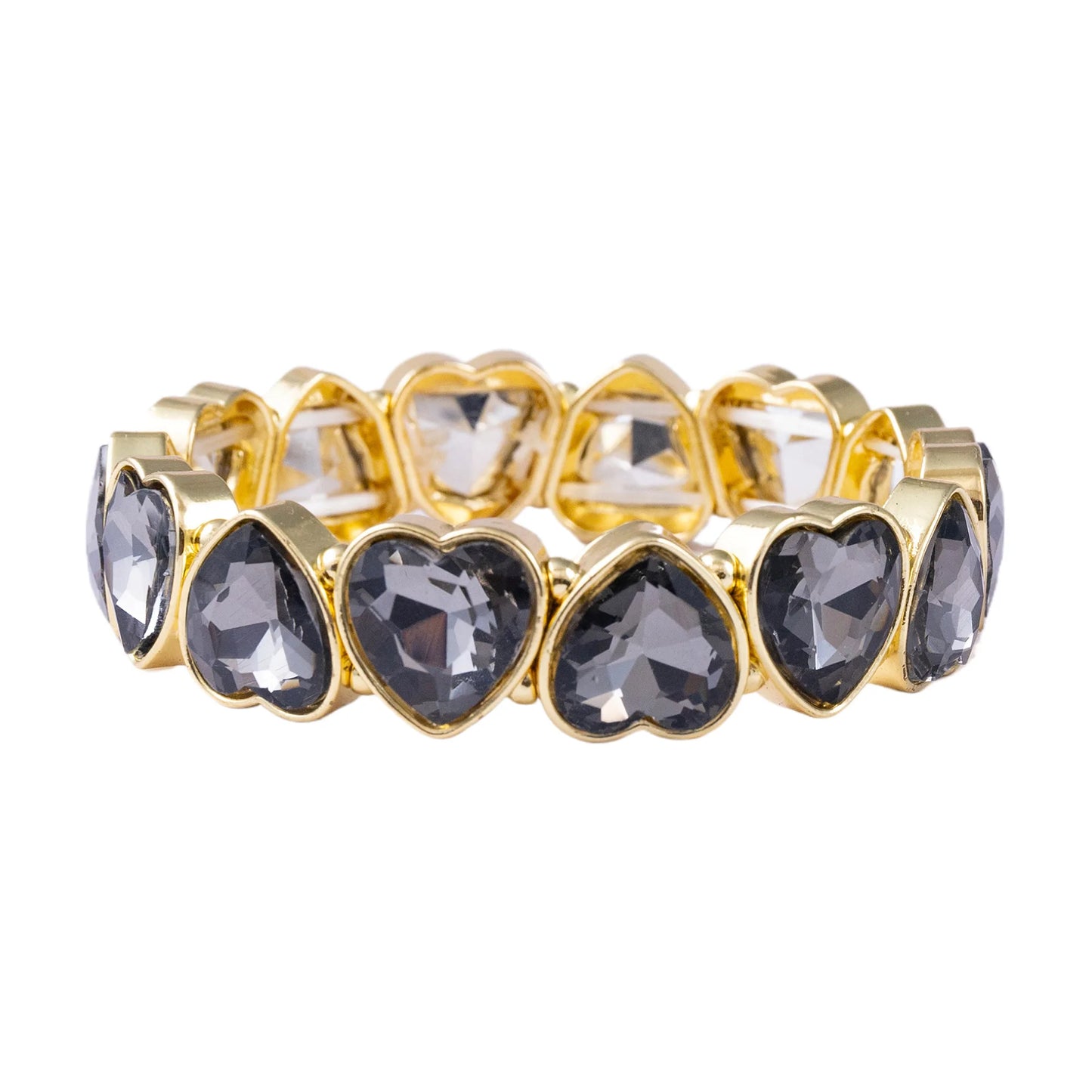 Boho Style Fashionable Light Luxury Square Beaded Inlaid Crystal Elastic Rope Bracelet Women's Jewelry