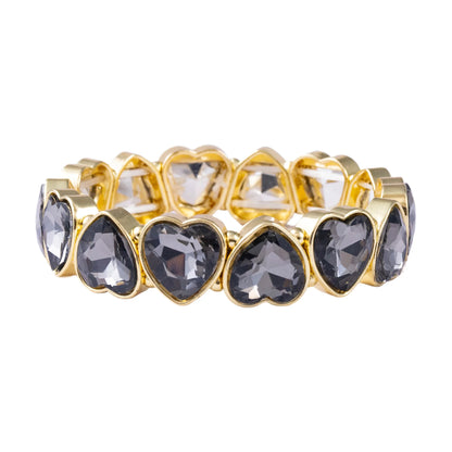 Boho Style Fashionable Light Luxury Square Beaded Inlaid Crystal Elastic Rope Bracelet Women's Jewelry