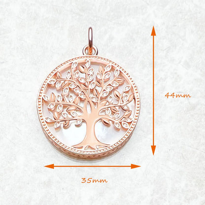 Pendants White Tree Rose Gold Color New Jewelry Romantic Symbol Balance 925 Sterling Silver Accessories Gift For Women