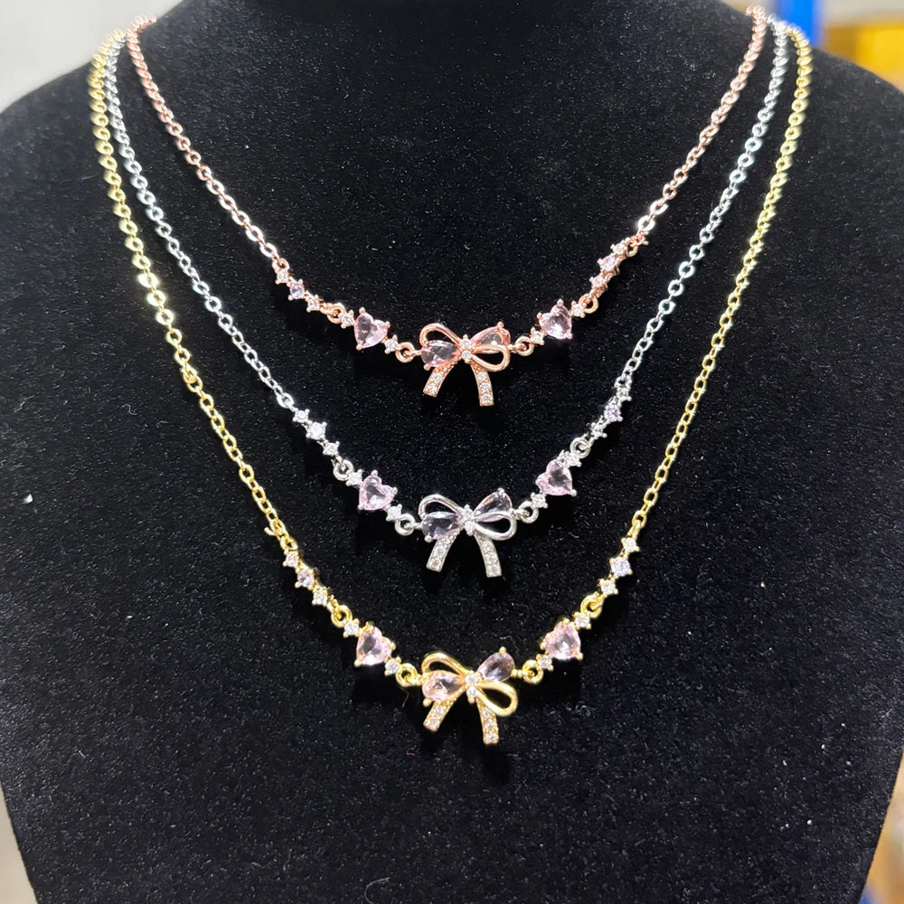 Instagram Style Cute and Sweet Bracelet Love Zircon Butterfly Festival Bracelet Women's Valentine's Day Gift Jewelry