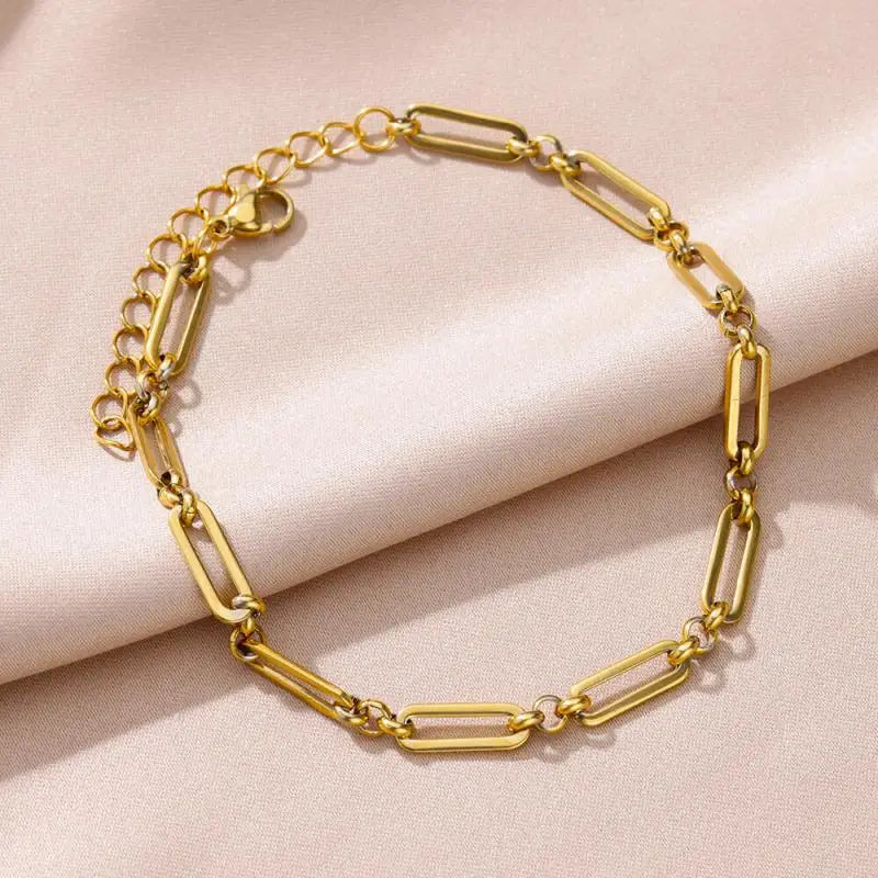 Anklets for Women Stainless Steel Stone Beaded Chain Anklet Summer Beach Accessories Boho Leg Bracelets Jewelry Tobilleras Mujer