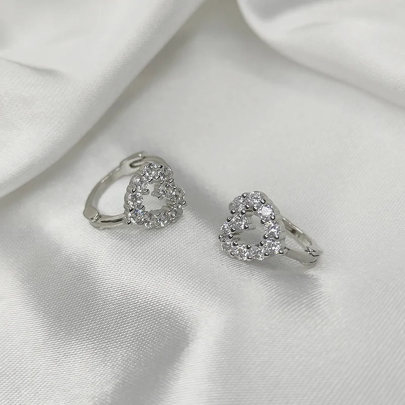 2PC Stainless Steel Little Huggies Hoop Earrings For Women Tiny Crystal Zirconia Pendant Cartilage Earrings Piercing Jewelry