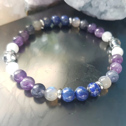 Wisdom Bracelet, Decision Guide, Clear Communication Wrist Rosary, Enlightenment, Intuition, Insight, Knowledge, Crystal Healing
