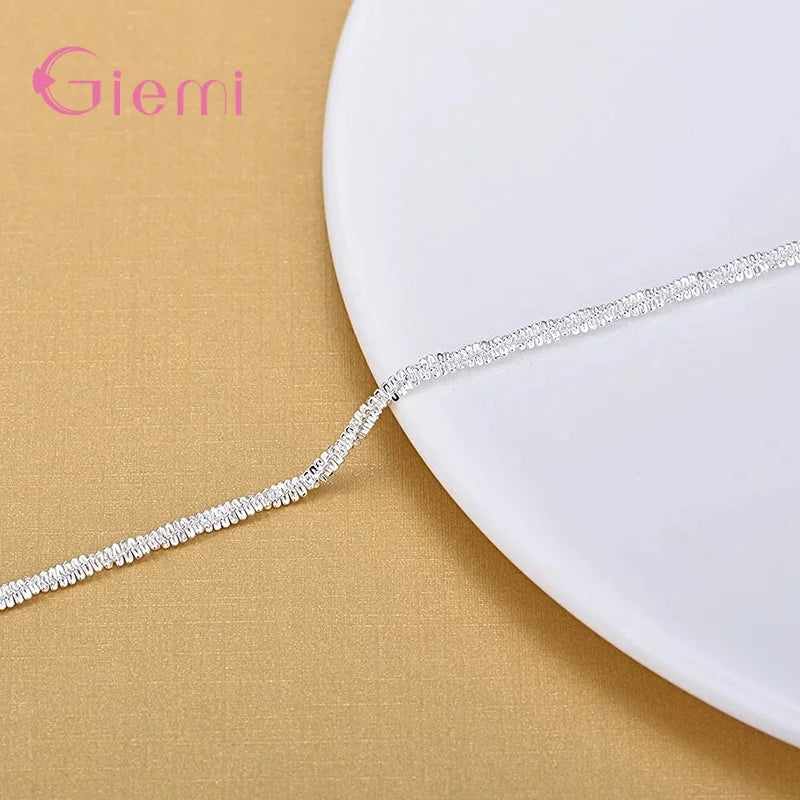 New Fashion 925 Sterling Silver Ankle Bracelet Elegant Twisted Weave Chain Anklets For Women Girl Jewelry Gift
