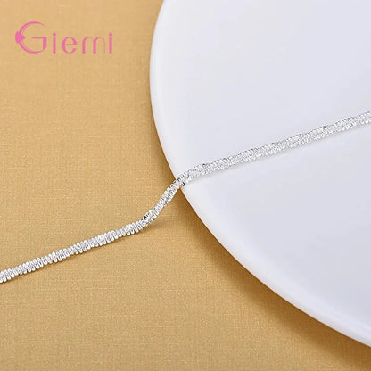New Fashion 925 Sterling Silver Ankle Bracelet Elegant Twisted Weave Chain Anklets For Women Girl Jewelry Gift