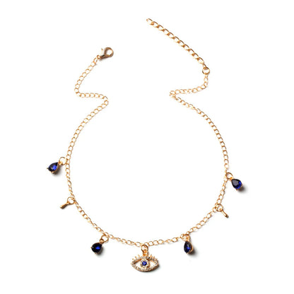 Fashion Evil Eye Necklace For Women Minimalist Classic Turkish Blue Eyes Pendant Choker Fatima Hand Clavicle Chain Lucky Jewelry