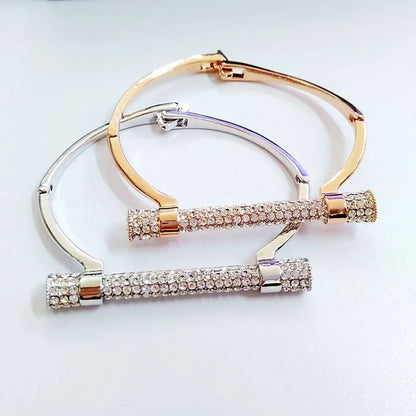 Famous  Luxury Full Crystal  Cuff Bracelets Bangle  For Women Rhinestones   Arm  Jewelry
