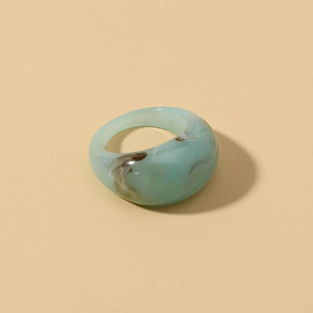 Colorful Transparent Acrylic Rings Set For Women Fashion Transparents Geometric Resin Finger Rings Female Party Jewelry Gift
