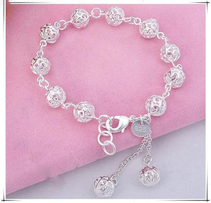 100% 925 Sterling silver Beautiful bracelets noble top pretty fashion Wedding Party cute lady nice Ball women bracelet jewelry