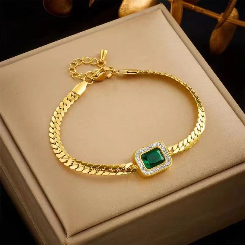 Luxurious Exquisite Emerald Decoration Jewelry Set For Women's Summer Travel Fashion Jewelry Matching