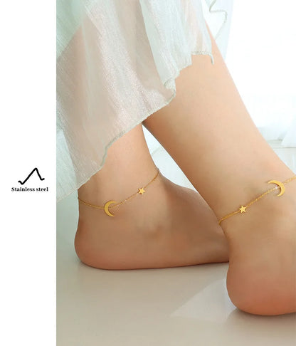Anklets For Women Stainless Steel 18K Gold Plated High Quality No Tarnish Women's Ankle Bracelets Foot Chains Luxury Ankle Strap