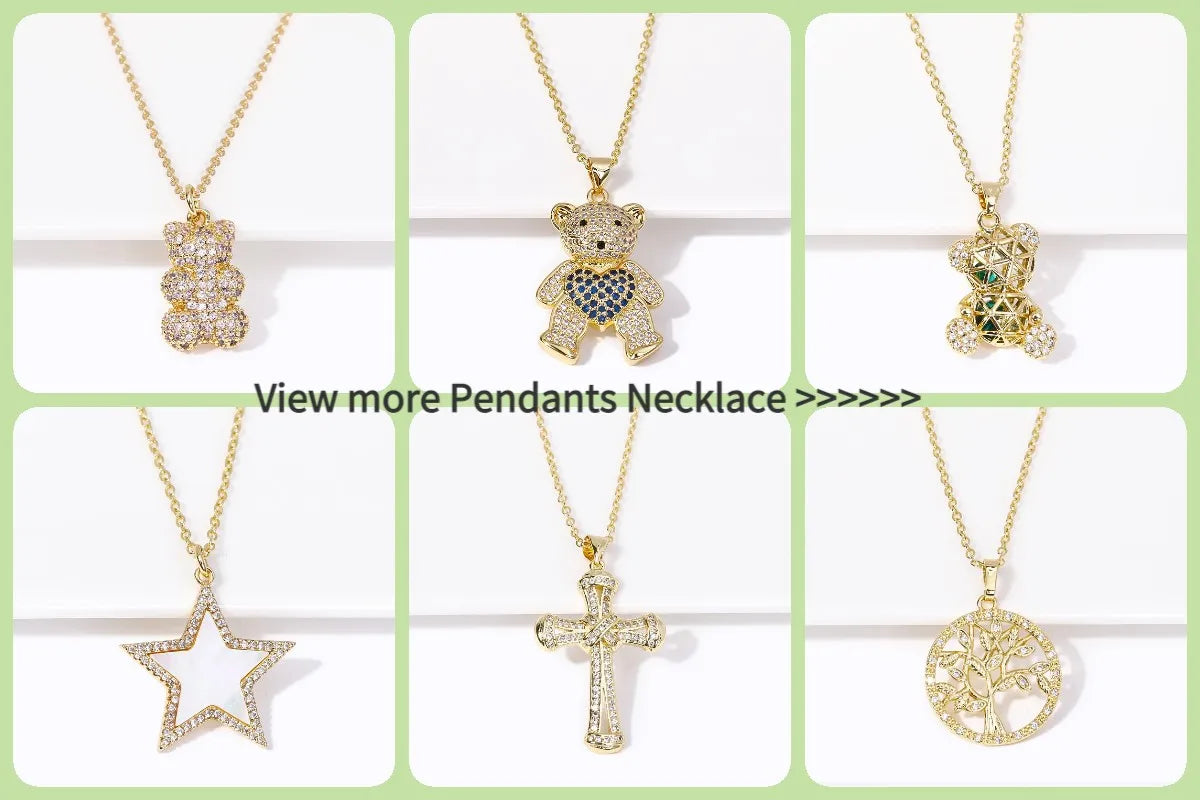 Pendants For Necklace Accessories 18K Gold Plated Brass Inlaid Zircon Moon/Star Charm Pendant DIY Jewelry Making Supplies