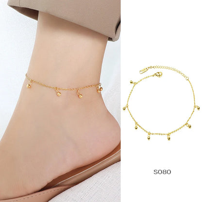 Anklets For Women Stainless Steel 18K Gold Plated High Quality No Tarnish Women's Ankle Bracelets Foot Chains Luxury Ankle Strap