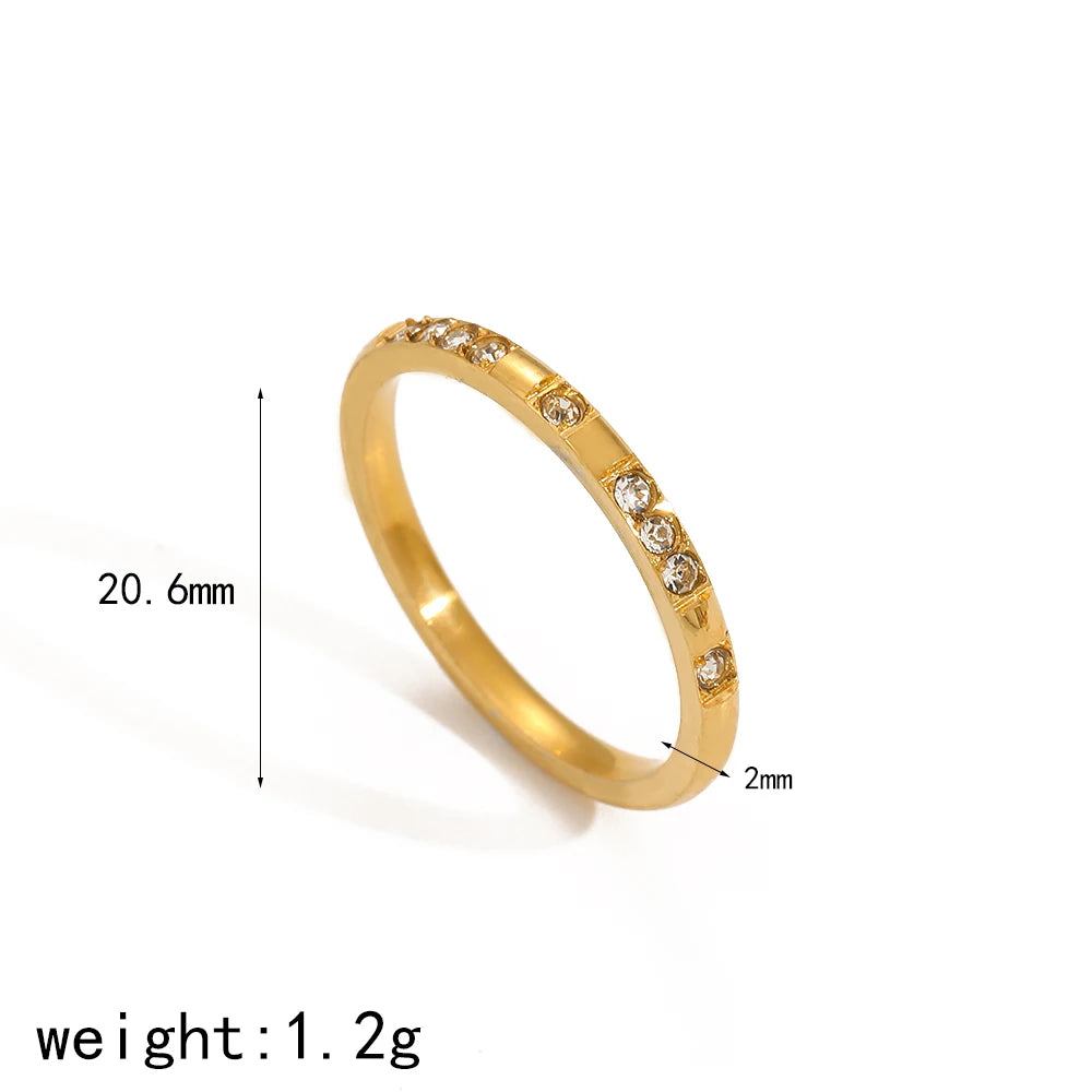 Tarnish Free Dainty Rings Stainless Steel 18K Gold Plated  Knuckle Rings For Lady waterproof Minimalist Gold Rings For Women