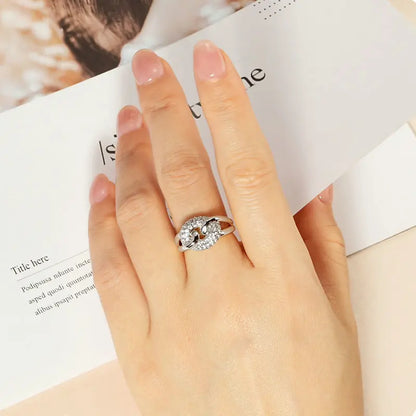 Rrjzz AAAAA CZ Simulated Diamond Unique Ring Luxury 14k Gold Plated Twist Band Design Rings for Women Men Fine Jewelry Gifts