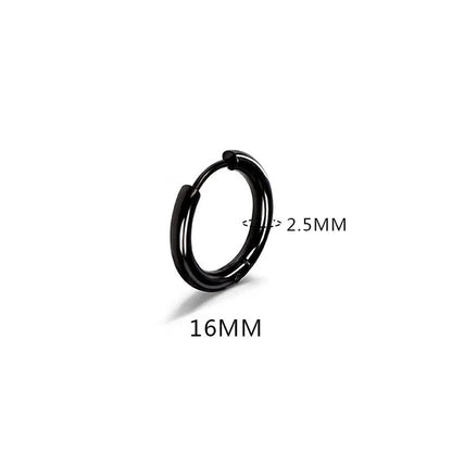 LATS 2024 New Simple Stainless Steel Small Hoop Earrings for Women Men 8mm To 20mm Round Cartilage Ear Piercing Fashion Jewelry