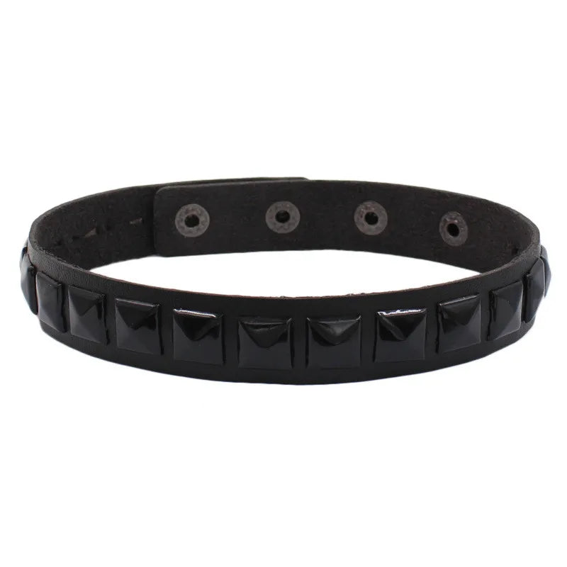 New Black Women Punk PU Leather Square Rivets Choker Collar Necklace Hip Hop Female Girls Party Jewelry 2022 Neck Accessories