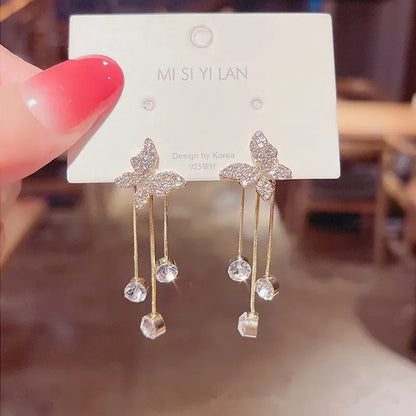 Fashion Gold Color Pearl Irregular for Women Korean Design Rhinestone Round Geometric Earring Trendy Party Girls Gifts Jewelry