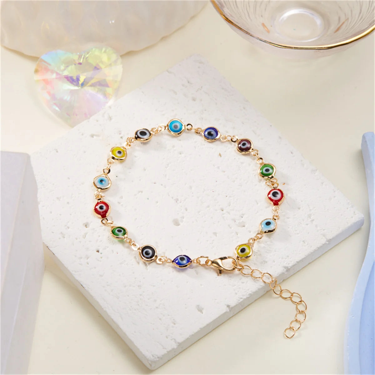 Bohemian Colorful Turkish Eyes Anklets For Women Creative Classic Lucky Evil Blue Eyes Ankle Bracelets Summer Beach Leg Jewelry