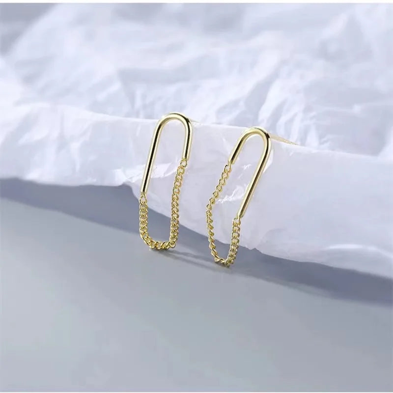 New Fashion Trend Unique Design Elegant Delicate Long Snake Bone Chain Tassel Earrings Women Jewelry Wedding Party Premium Gifts