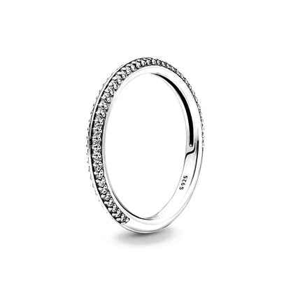 European Ring Rings 925 Sterling Silver Heart Bow Round Size 6789 For Women Men Jewelry Party Fashion Wedding
