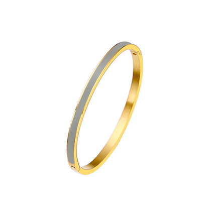 Zalman Colorful Enamel Bangles Women Gold Color Stainless Steel Simple Romantic Bracelet Never Fade Wholesale 2023
