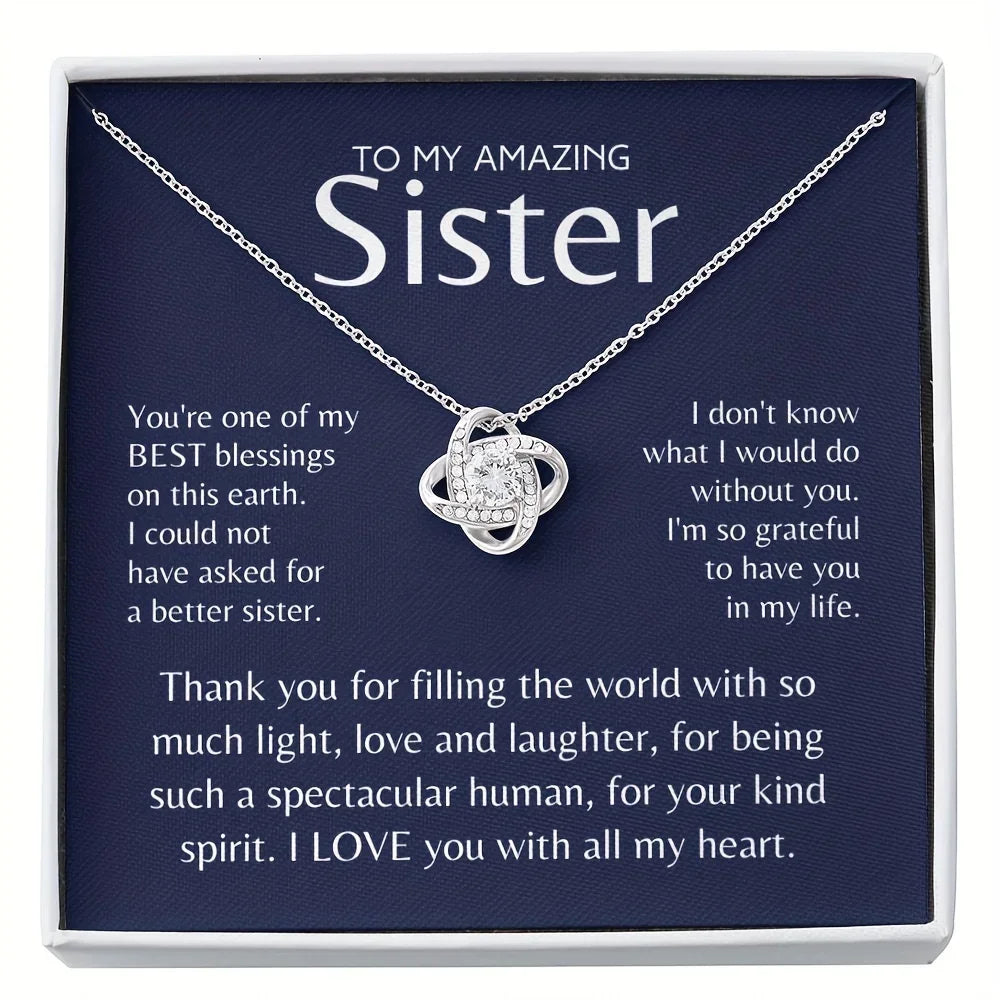 Girl's Necklace, Gift For Sisters With Message Card And Box, Exquisite Kid Accessory Jewelry Ornament For Party Birthday Gift