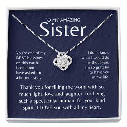 Girl's Necklace, Gift For Sisters With Message Card And Box, Exquisite Kid Accessory Jewelry Ornament For Party Birthday Gift