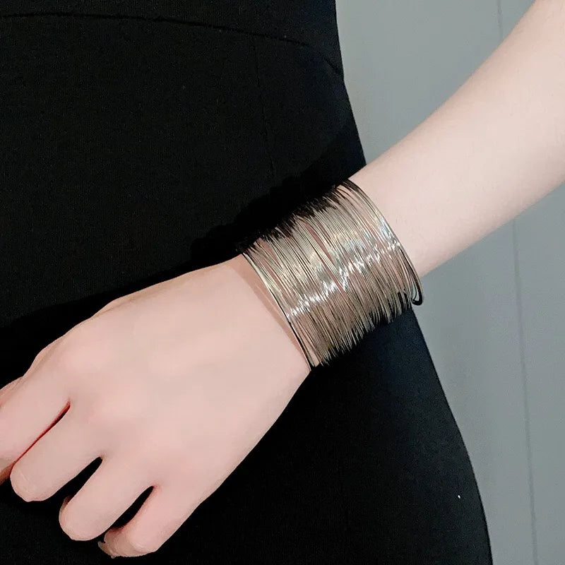 Open bracelet for women Men Metal Wire Intersecting Bracelet fashion girl Trendy armband Arm ring Exaggerated  Jewelry gifts