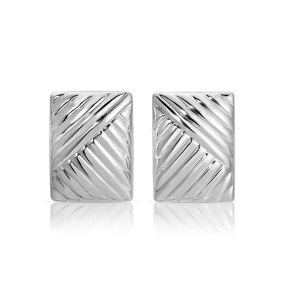 Retro Gold Plated Stainless Steel Texture Earrings for Women Circle Twist Geometric Statement Ear Stud Fashion Jewelry Bijoux