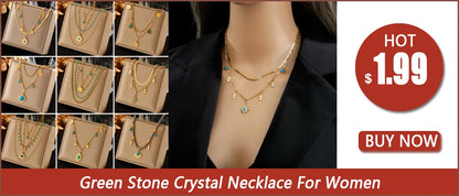DIEYURO 316L Stainless Steel Roman Numerals White Zircon Charm Necklace Bracelets For Women New Trend Non-fading Jewelry Set